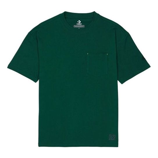 Men's Converse Renew Solid Color Loose Pocket Short Sleeve Green 10020016-A05