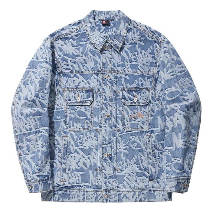 Li-Ning All-Over Print Denim Jacket 'Denim Blue' AJDU141-1