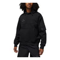 Men's Air Jordan Solid Color Logo Printing Hooded Pullover Long Sleeves Black DQ8062-010