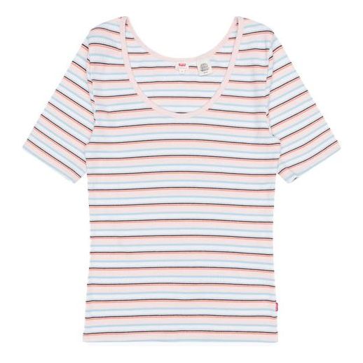 Levis Large Round Neck Stripe Slim Fit Short Sleeve Colorblock T-Shirt 85395-0004