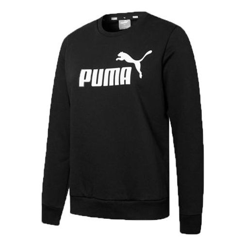 (WMNS) PUMA Essential Logo Fleece Crew Neck Sweater 'Black' 847678-01