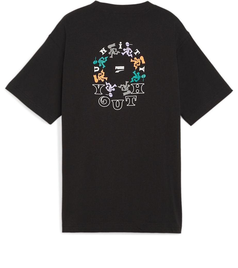 (WMNS) PUMA Youth Graphic T-shirt 'Black' 626119-51