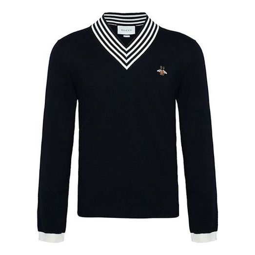 Gucci Bee V-Neck Sweater 'Black' 496442-X9I00-1831