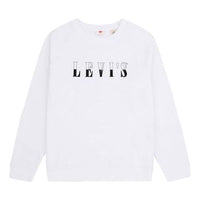 (WMNS) Levi's Logo Round-neck Plus Fleece Swea White 29717-0120