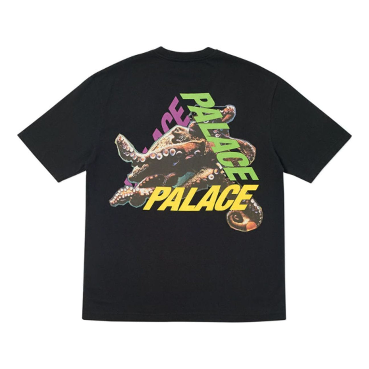 PALACE Octo T-Shirt Black Octopus Back Printing Logo Short Sleeve Unisex P18FW066