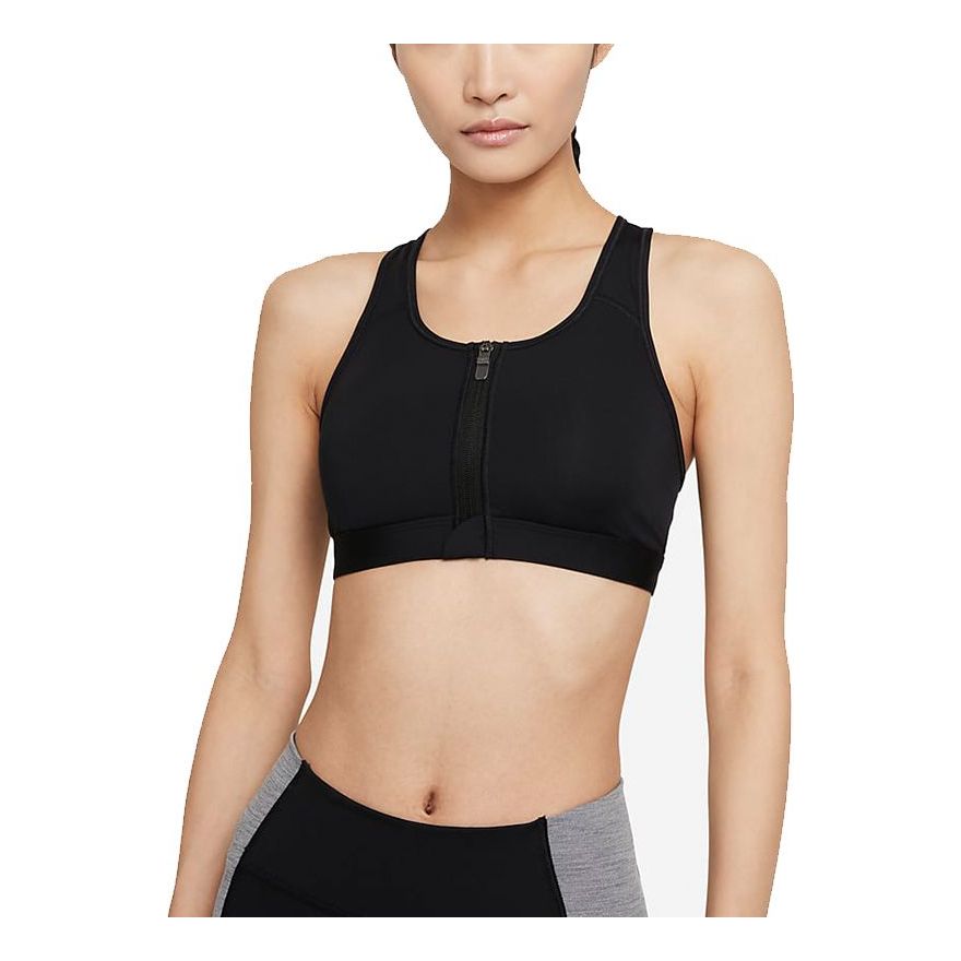 (WMNS) Nike Dri-FIT Swoosh Zip-Front Sports Bra 'Black' DD1206-010