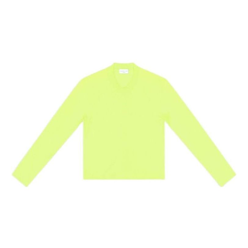 Balenciaga Crewneck Long Sleeve Top 'Fluo Yellow' 704103TMVB77204
