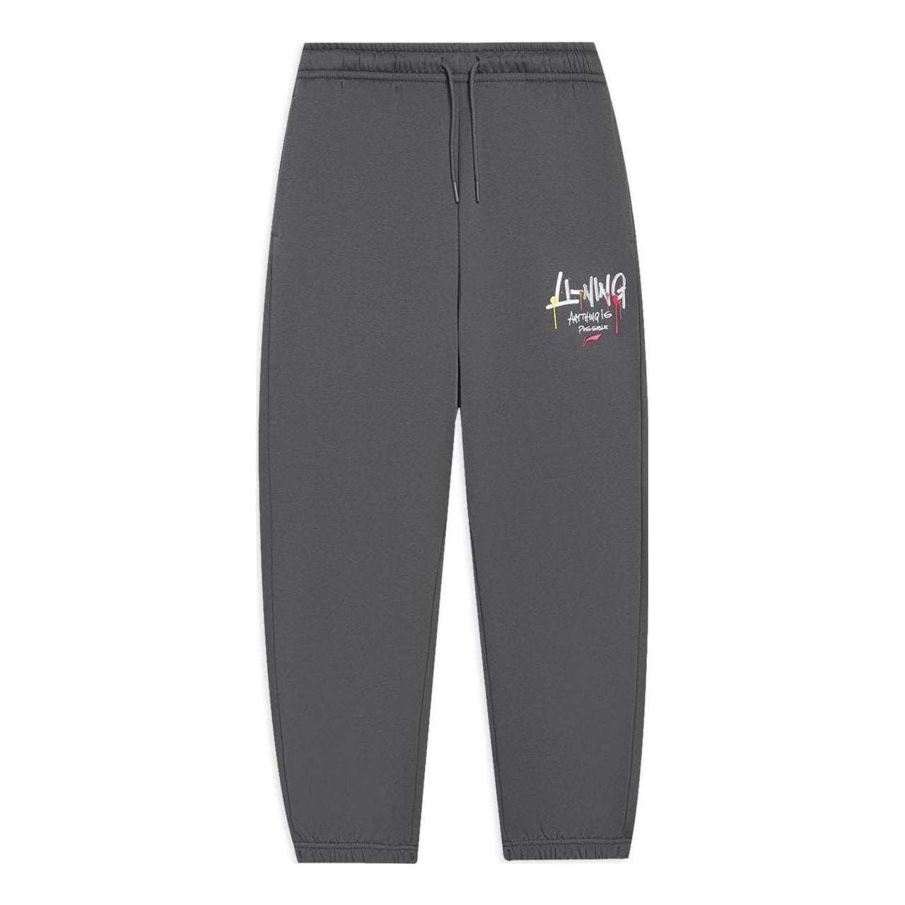 Li-Ning Anything Is Possible Graphic Sweatpants 'Smoke Grey' AKLSG67-3