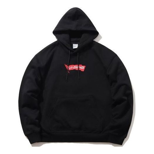 Li-Ning Red Flag Series Pullover Hoodie 'Black Red' AWDPB11-1