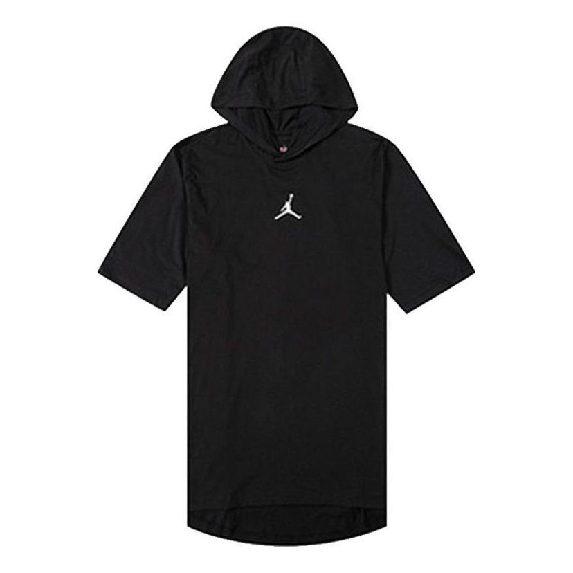 Air Jordan Athleisure Casual Sports Solid Color Hooded Short Sleeve T-Shirt 'Black'  DA9872-010