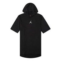 Air Jordan Athleisure Casual Sports Solid Color Hooded Short Sleeve T-Shirt 'Black'  DA9872-010