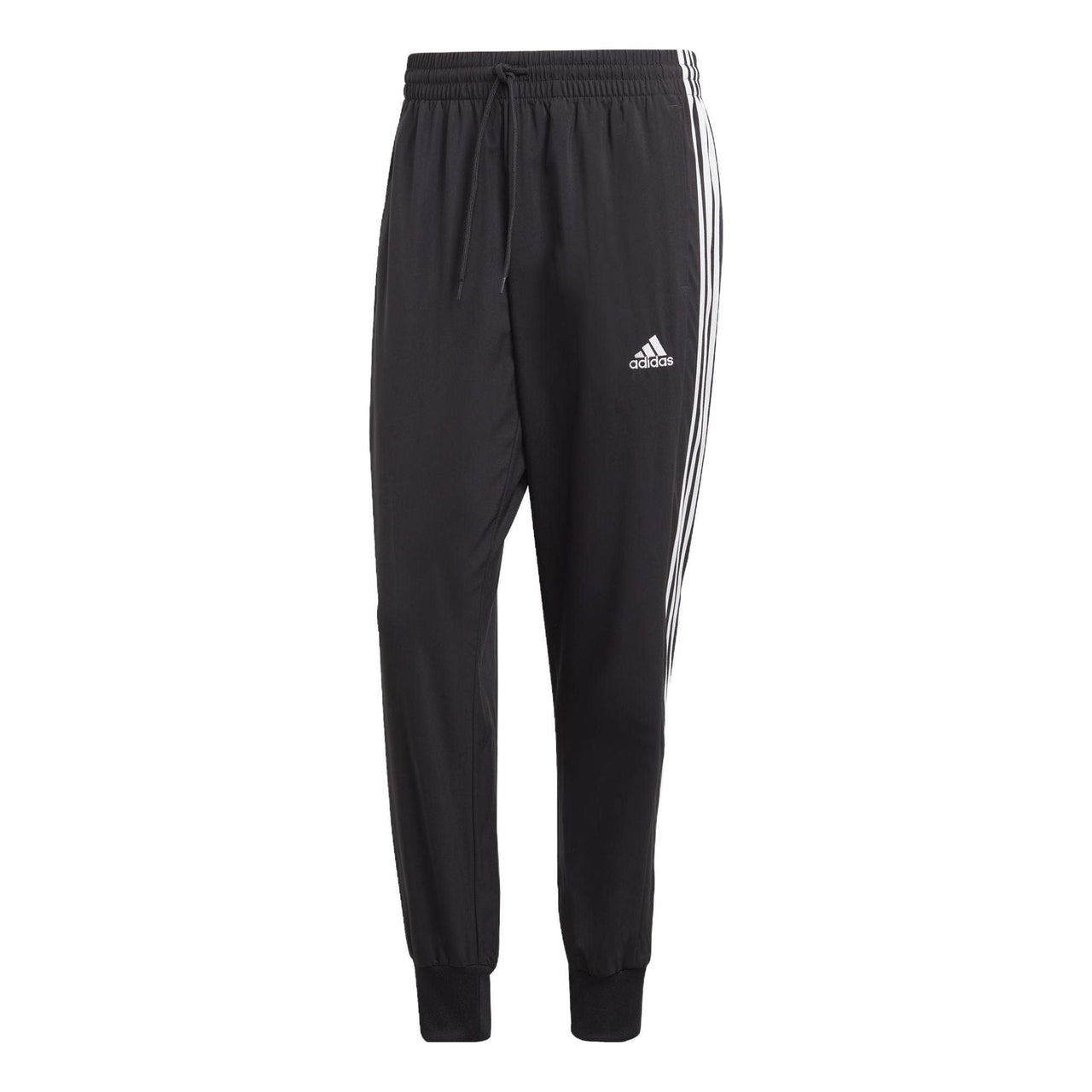 adidas AEROREADY Essentials Tapered Cuff Woven 3-Stripes Pants 'Black' IC0041