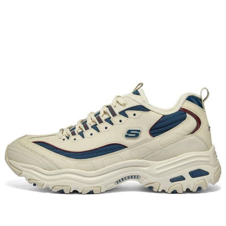 Skechers D'Lites Zip Along Shoes 'Beige Blue' 894269-NTNV
