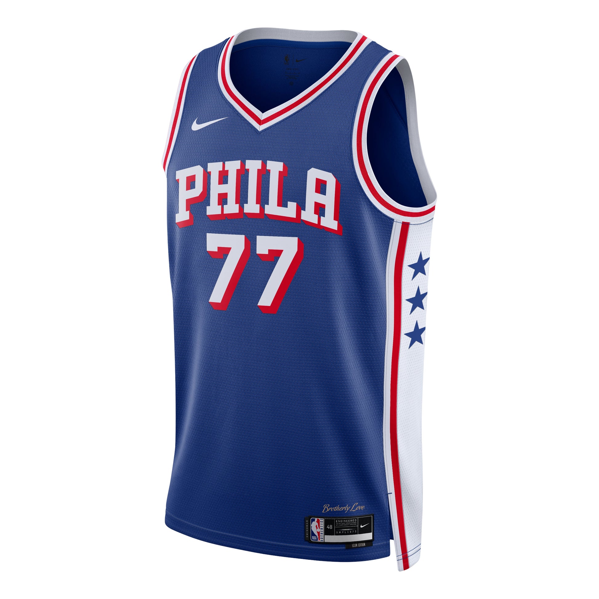 Nike Dri-FIT NBA VJ Edgecombe Philadelphia 76ers Icon Edition Swingman Jersey 'Blue Red White' DX8620-496