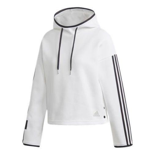 (WMNS) adidas logo Printing Athleisure Casual Sports Pullover Hoodie White FR5976