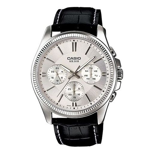 CASIO Waterproof Quartz Mens White Analog MTP-1375L-7AVDF