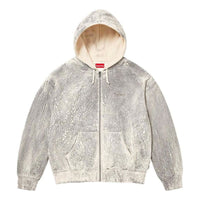 Supreme Crackle Zip Up Hooded Sweatshirt 'White Black' SUP-FW23-064