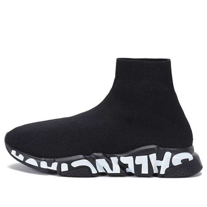 Balenciaga Speed Sports Shoes Black/White 645334W2DB71006