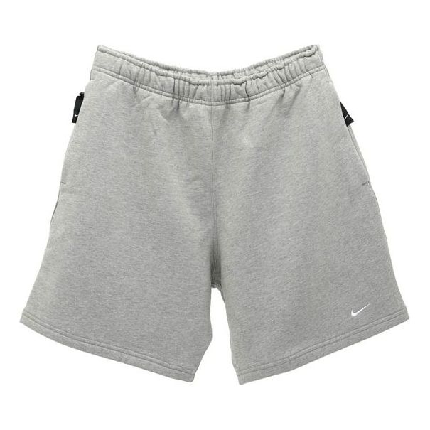 Nike Solid Color Logo Straight Loose Casual Shorts Unisex Gray DV3056-063