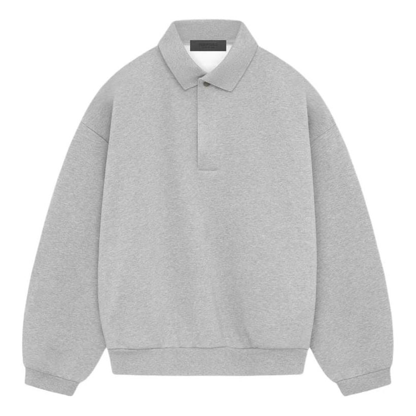 Fear of God Essentials SS24 Long Sleeve Polo Shirt 'Light Heather Grey' 192SP244396F