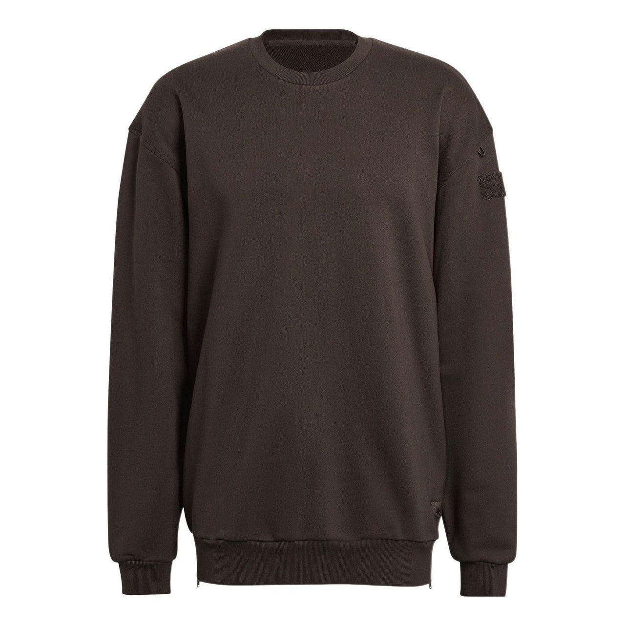 Men's adidas Solid Color Round Neck Loose Pullover Hoodless Dark Grey Olive Green HG6637