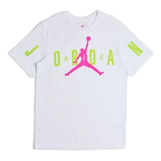Air Jordan Mj DNA Stretched Logo Printing Short Sleeve White CZ1880-101