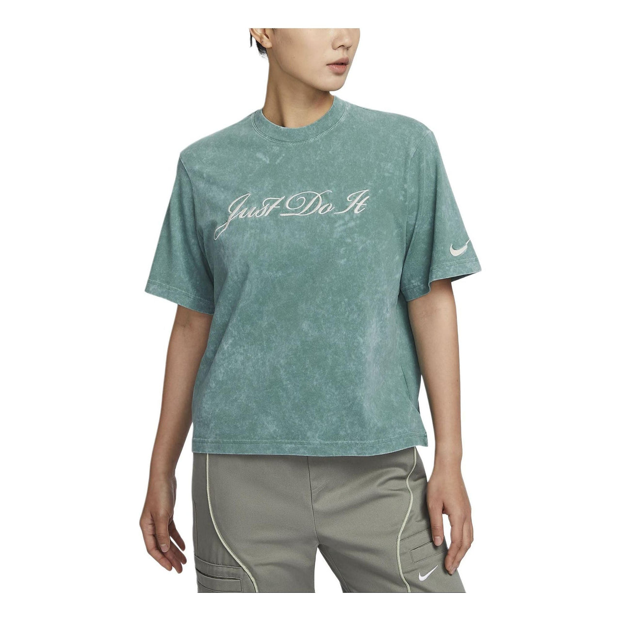(WMNS) Nike Sportswear T-shirt Asia Sizing 'Washed Teal' FZ4886-361