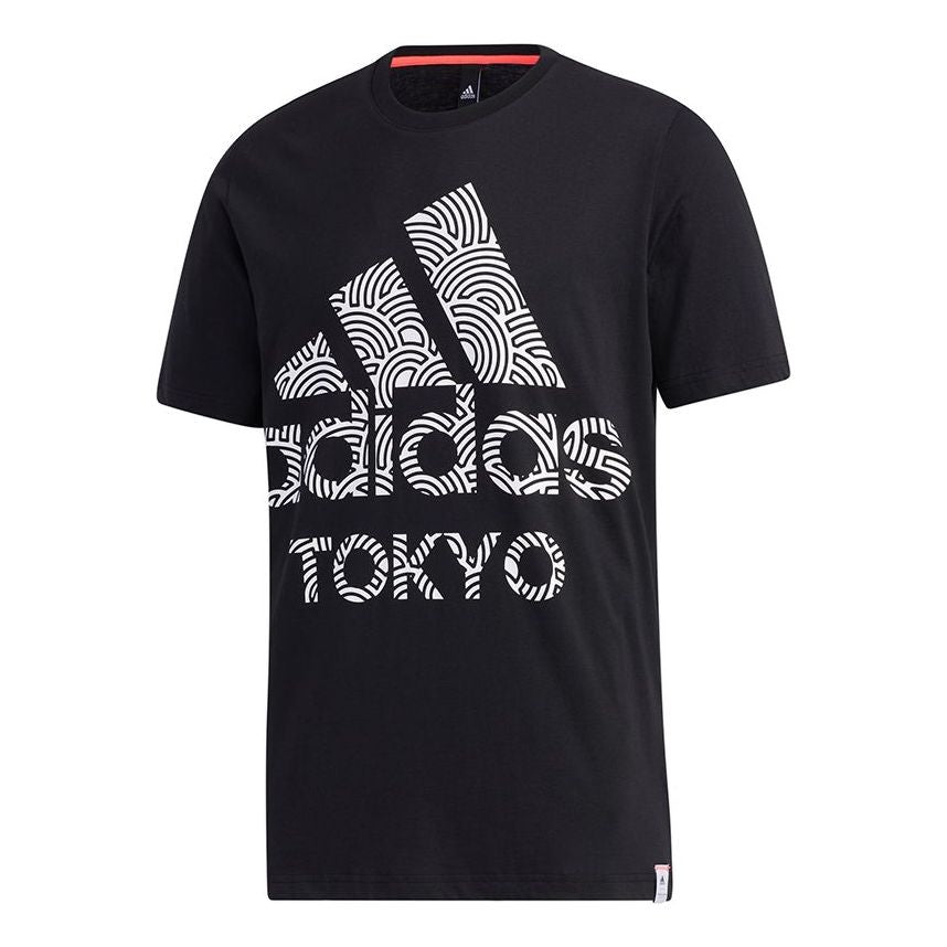 adidas Tyo Ss Tee M Alphabet Printing Casual Sports Short Sleeve Black GD5006