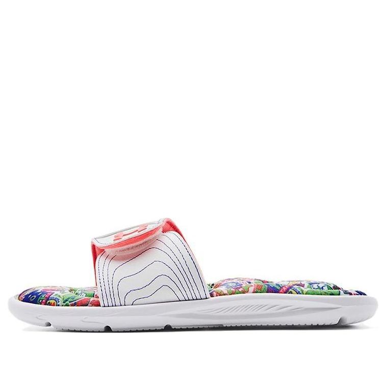 (WMNS) Under Armour Ignite 6 Graphic Footbed Slide 'White Blitz Red' 3023767-108