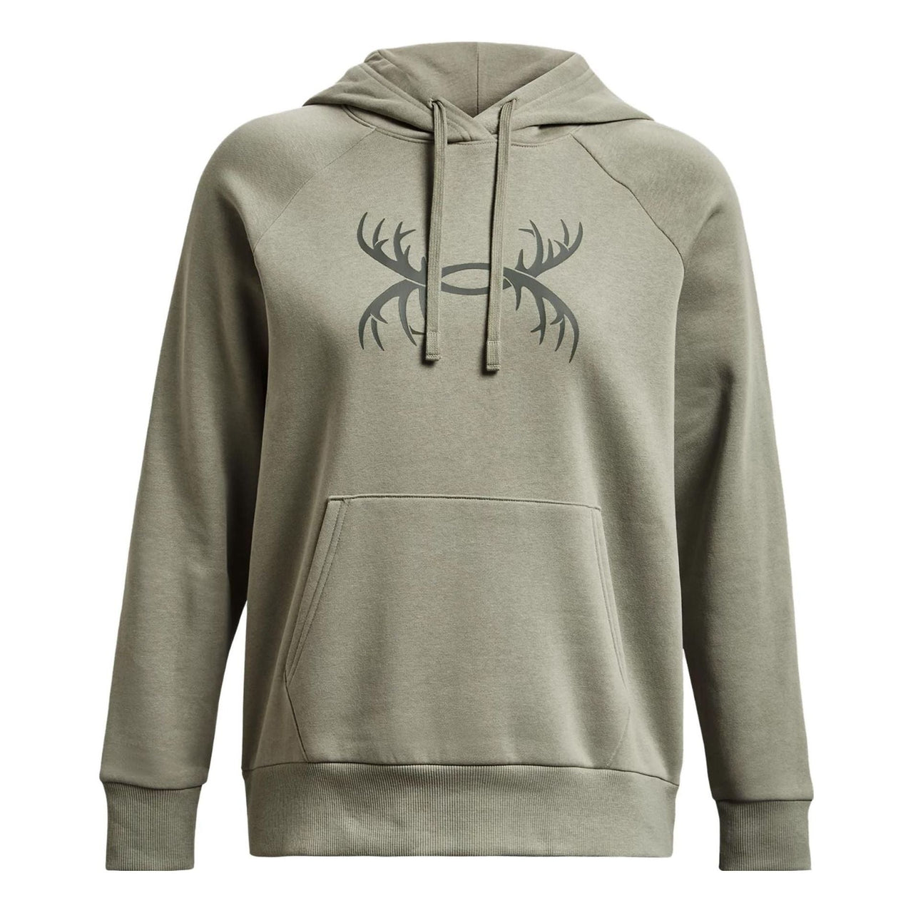 (WMNS) Under Armour Rival Fleece Antler Hoodie 'Light Green' 1380262-504