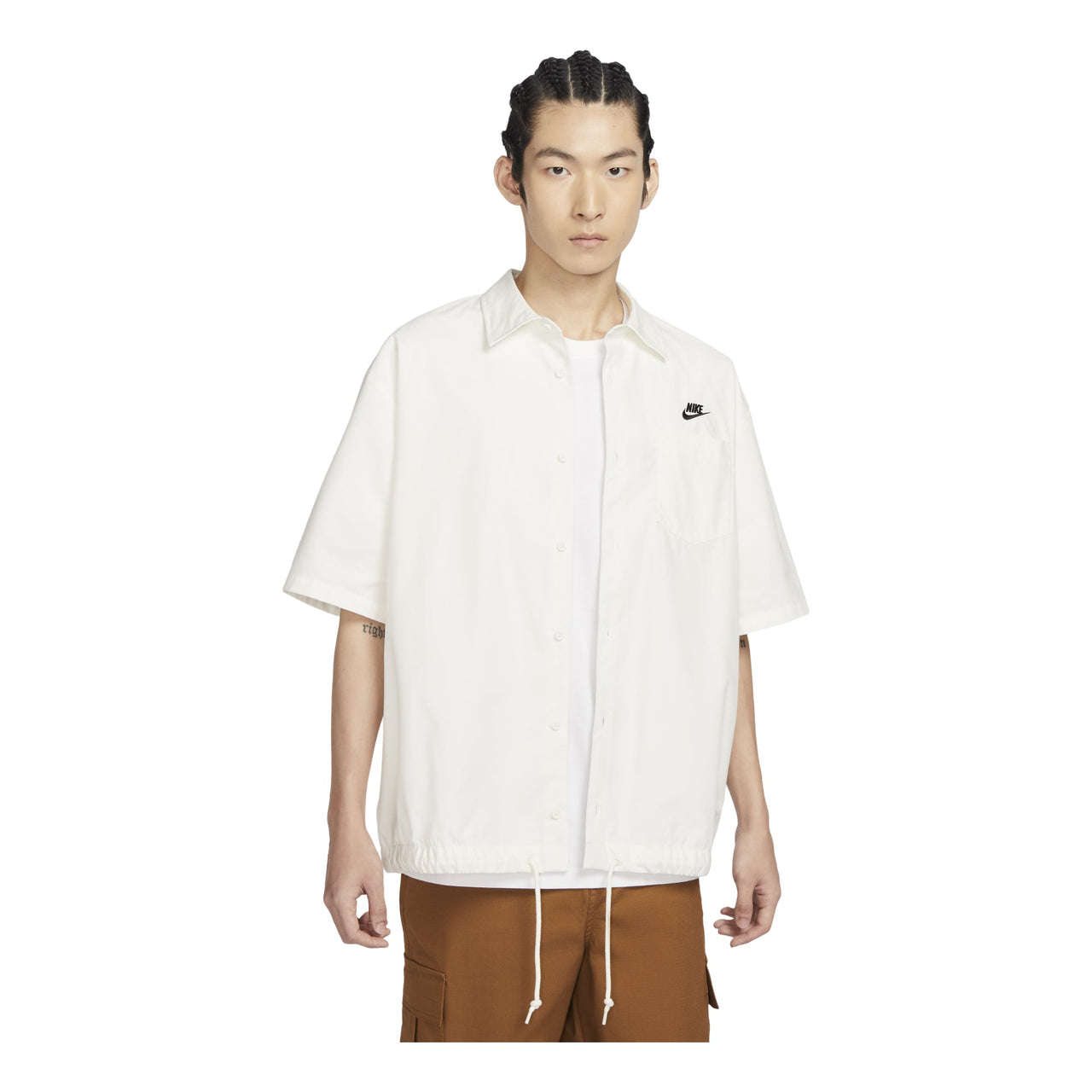 Nike Club Short Sleeve Oxford Button-Down Shirt Asia Sizing 'Sail' FN3903-133