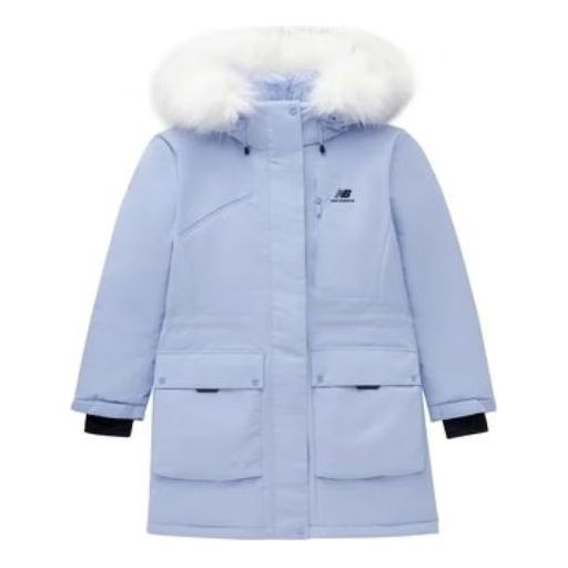 (WMNS) New Balance Logo Hooded Parka Jacket 'Light Blue White' 5PC44432-LBL