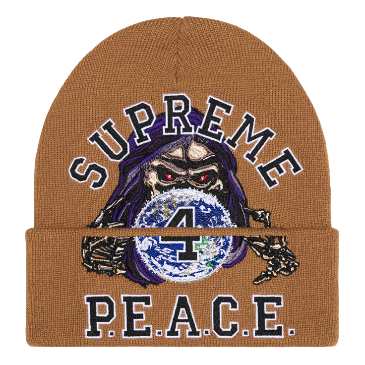 Supreme Peace Embroidered Beanie 'Tan' SUP-FW23-2457