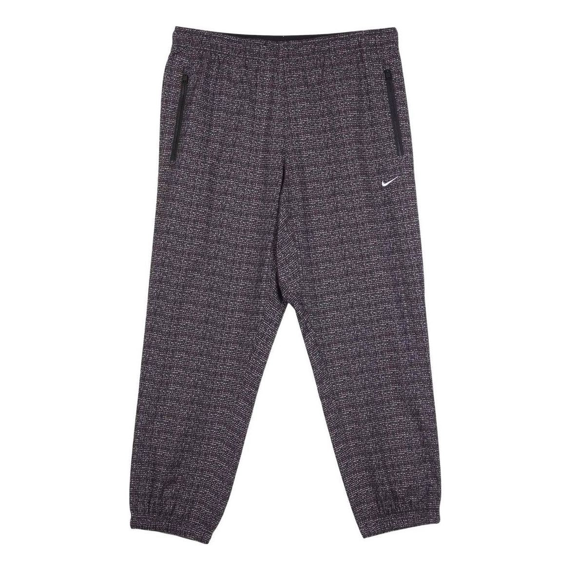 Men's Nike Jacquard Logo Pattern Bundle Feet Woven Casual Pants/Trousers Dark Red CJ0804-010