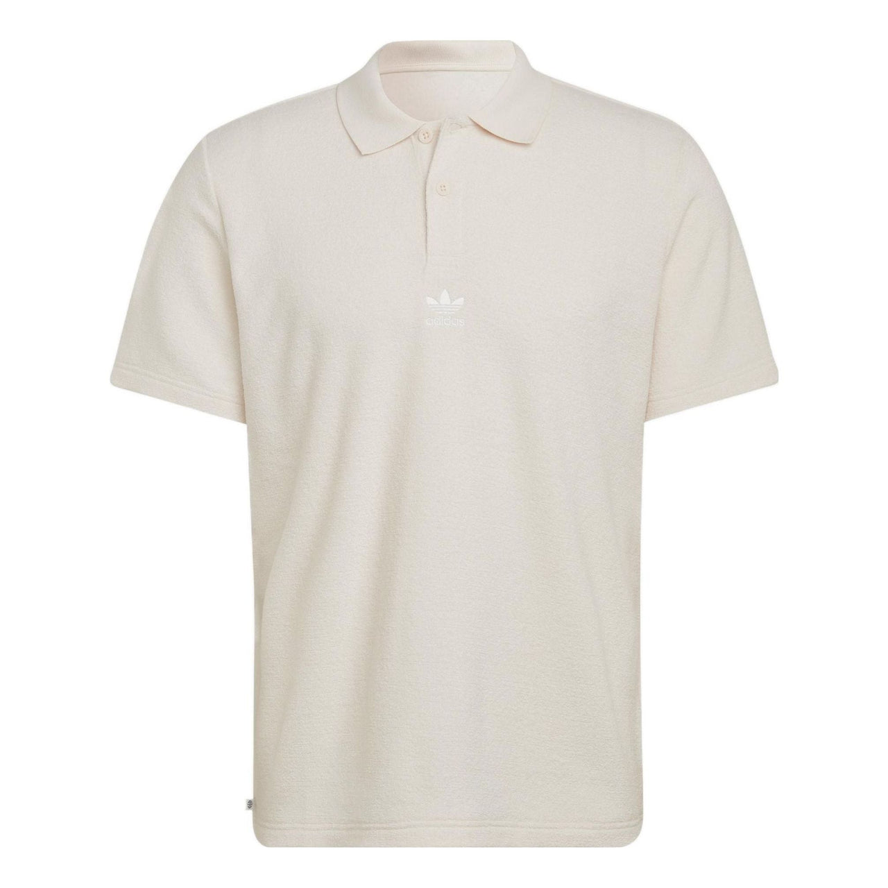 Men's adidas originals Printing Brand Logo Solid Color Short Sleeve White Polo Shirt IB7723