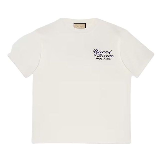 Gucci Embroidery Cotton Jersey T-shirt 'Off White' 782762-XJGH4-9088