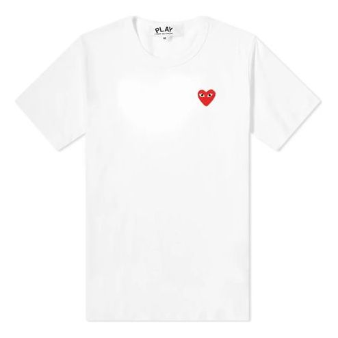 COMME des GARCONS PLAY Basic T-Shirt Red Emblem 'White' P1T108-2