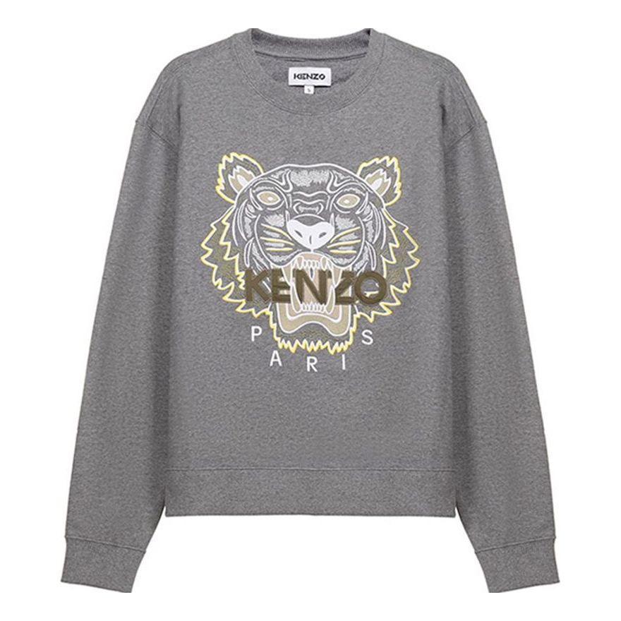 KENZO Men's SS21 Tiger Crew Neck Grey FB55SW1104XA-95