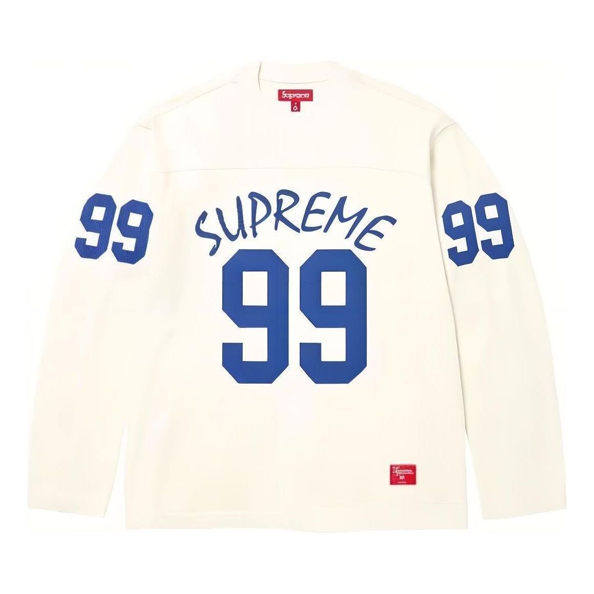 Supreme 99 L/S Football T-Shirt 'White Blue' SUP-SS24-015