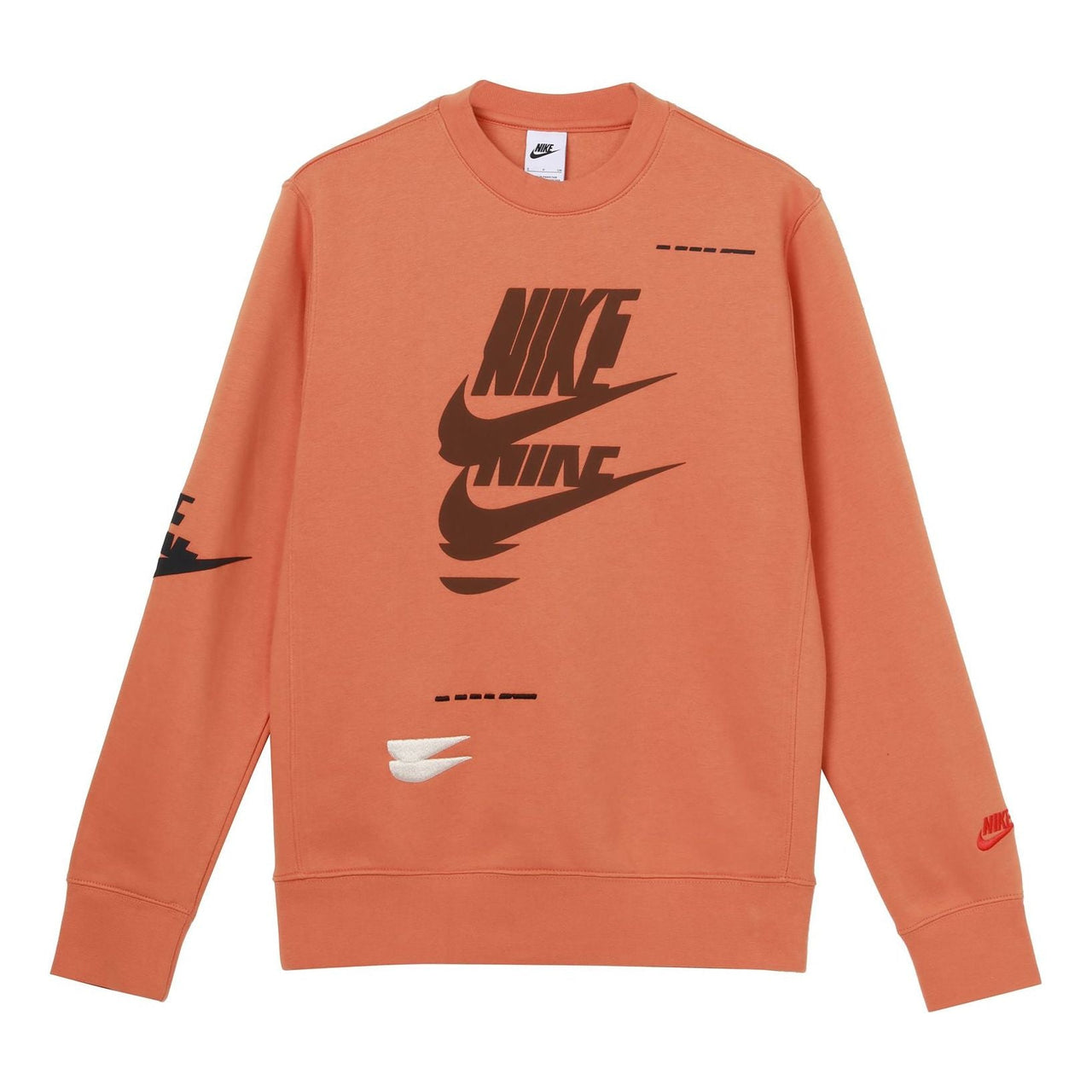 Nike Sportswear Sport Logo Printing Fleece Round Neck Pullover 'Orange' DM6876-808