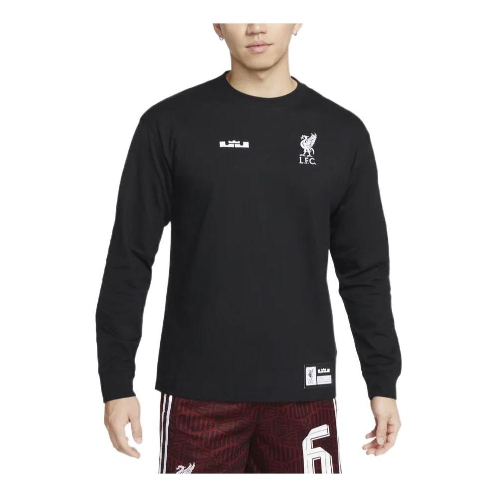 Nike x LeBron James x Liverpool FC Max90 Long Sleeve Tee 'Black' FD4025-010