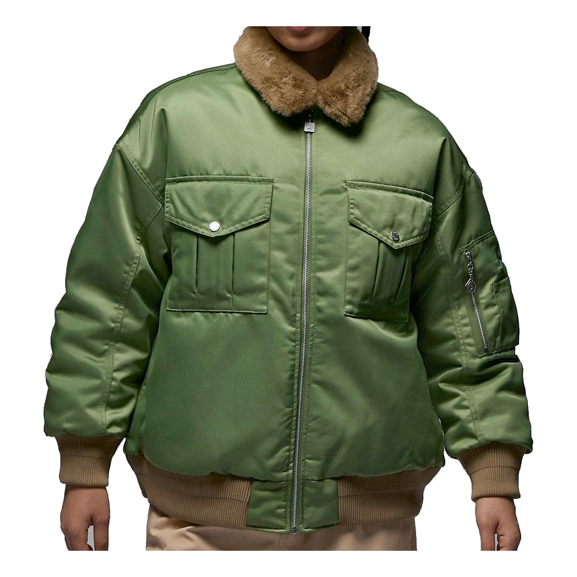 (WMNS) Air Jordan Renegade Jacket Asia Sizing 'Sky J Light Olive' FB5089-340