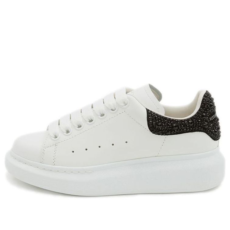 (WMNS) Alexander McQueen Oversized Sneaker 'White Jet Black Crystal' 666407WIA4Z9581