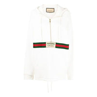 (WMNS) Gucci SS21 Detail Half Zipper Cotton Hoodie White 644656-XJC3W-9091