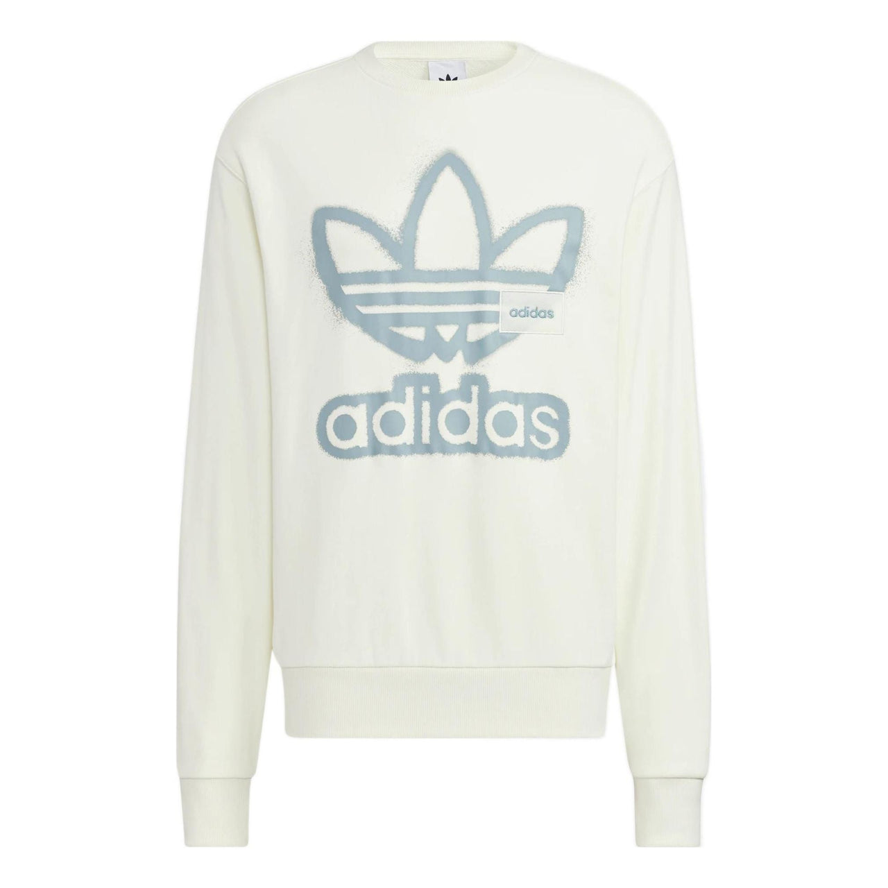 adidas originals Adicolor Crew Chest Printing Round Neck Pullover Long Sleeves Creamy White HS1995