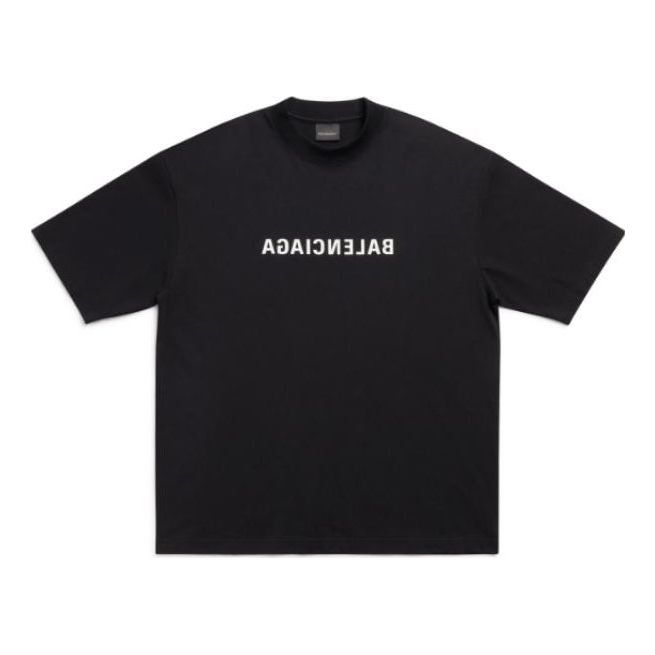 Balenciaga Mirror Balenciaga T-Shirt Medium Fit 'Black' 612966TNVR21070