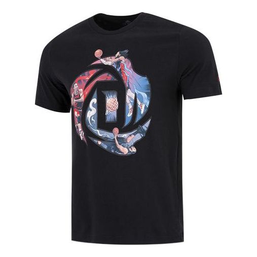 Men's adidas Rose Logo Cartoon Ross Pattern Printing Athleisure Casual Sports Round Neck Short Sleeve Black T-Shirt HS4325