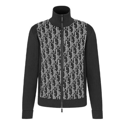 DIOR Embroidered Logo Cashmere Plain Crewneck Pullover Sweater For Men Navy 113M421AT195-C988