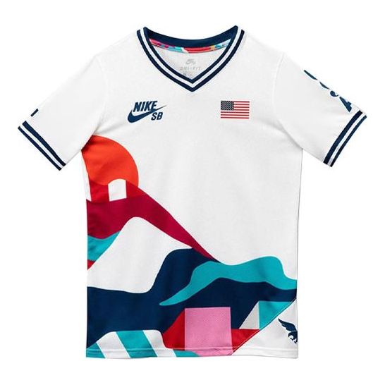 Nike SB x Parra USA Federation Kit Crew Tee 'White Multi' CT6072-100