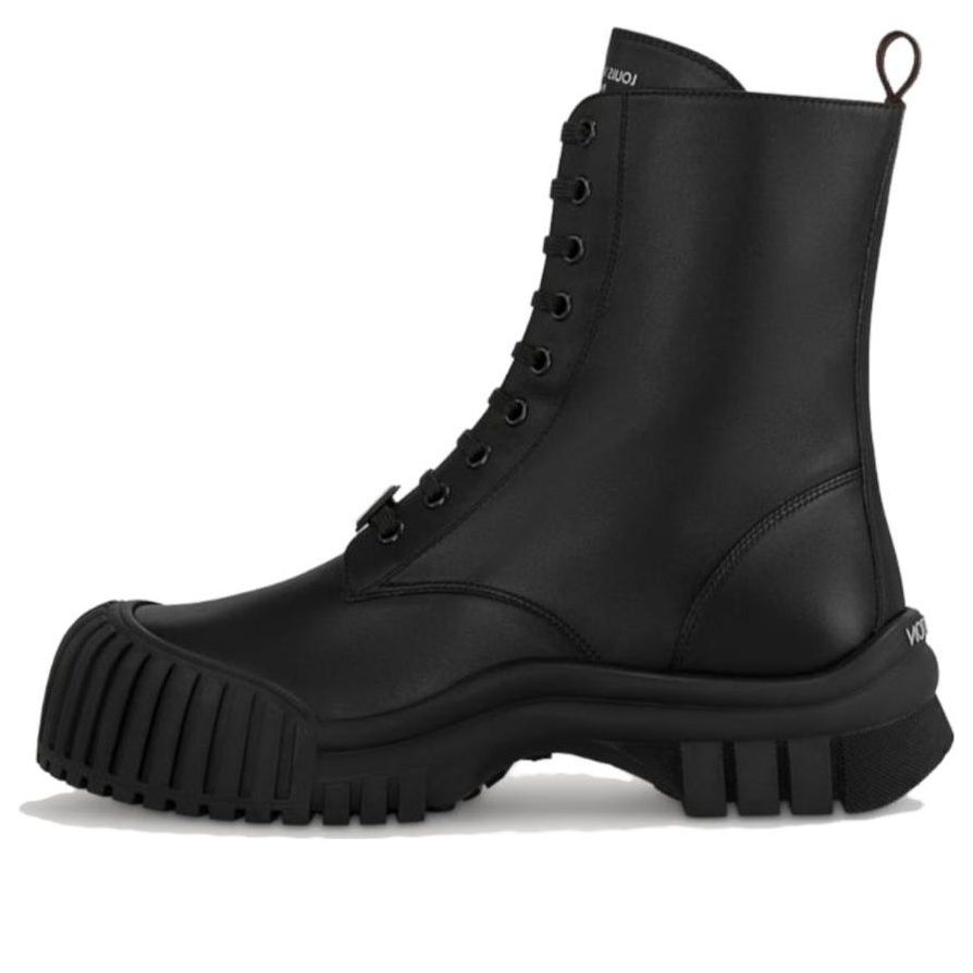 (WMNS) LOUIS VUITTON Ruby Flat Ranger Boots 'Black Plain' 1ABPS0